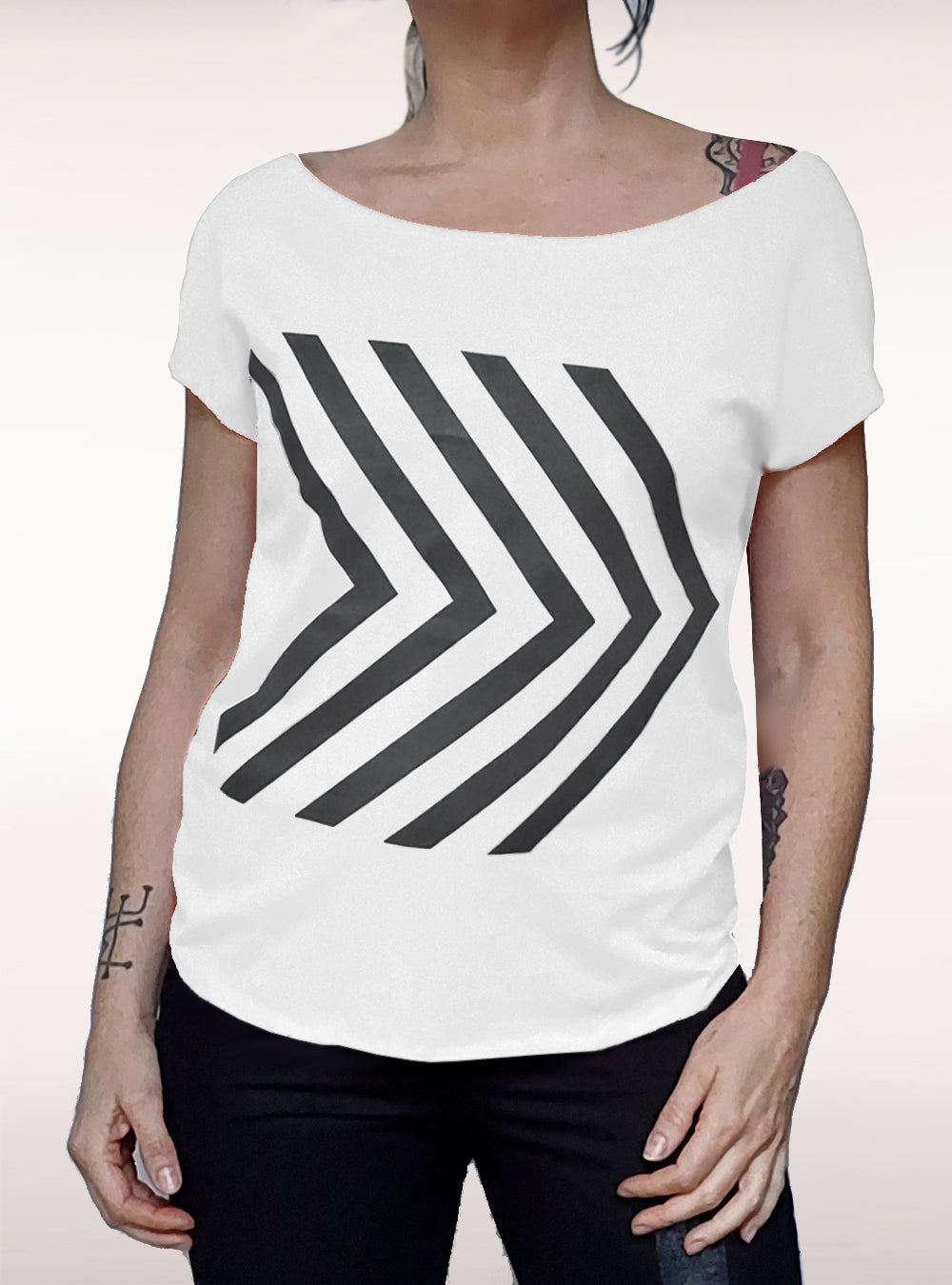 Arrow Stripes Girls Punk T Shirt