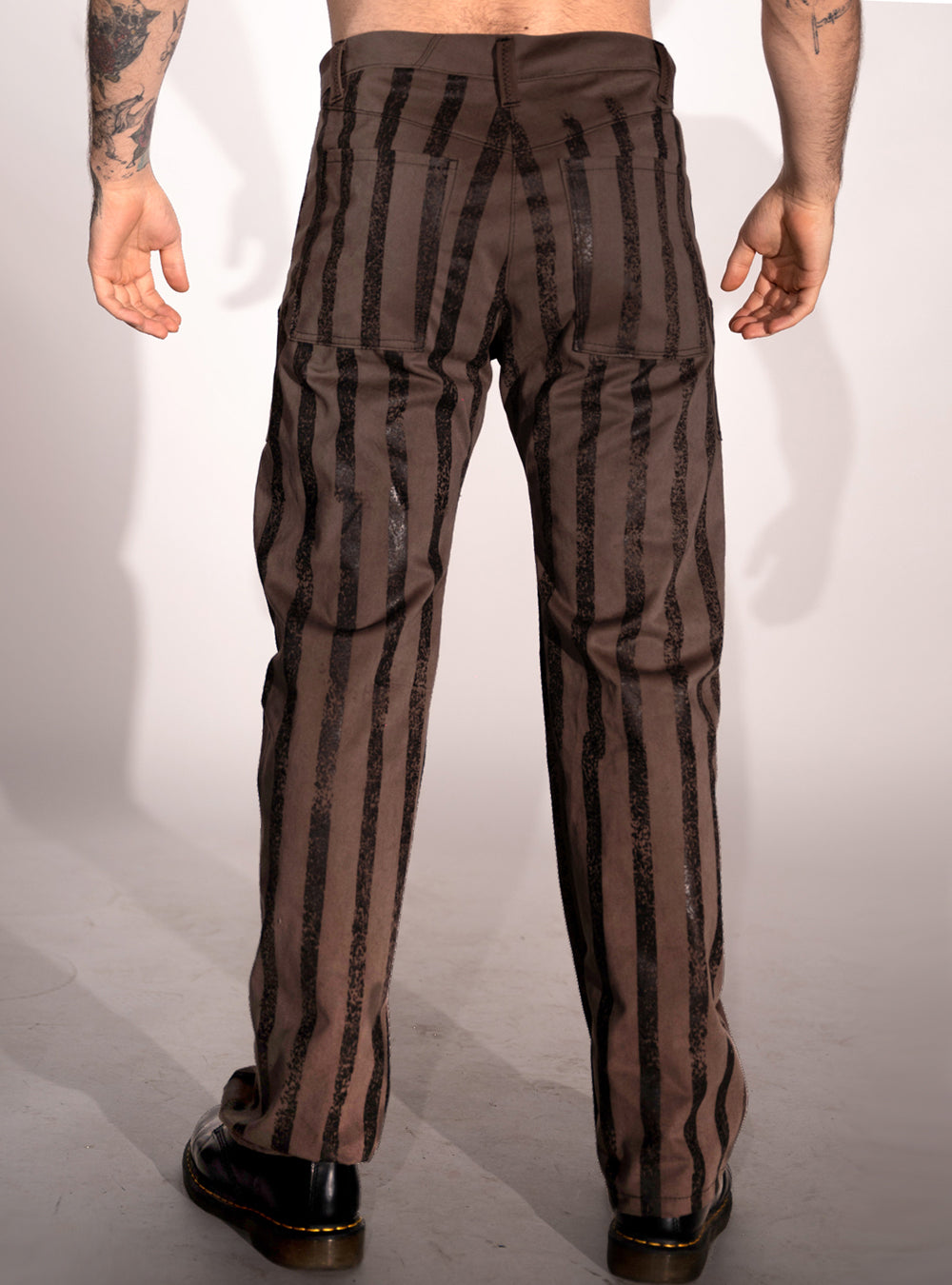 gitano pants brown black stripes steampunk guys