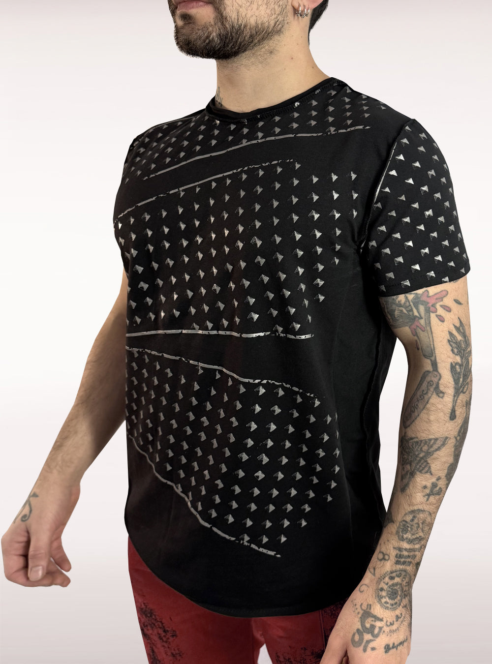 Rivet Print Shirt Black