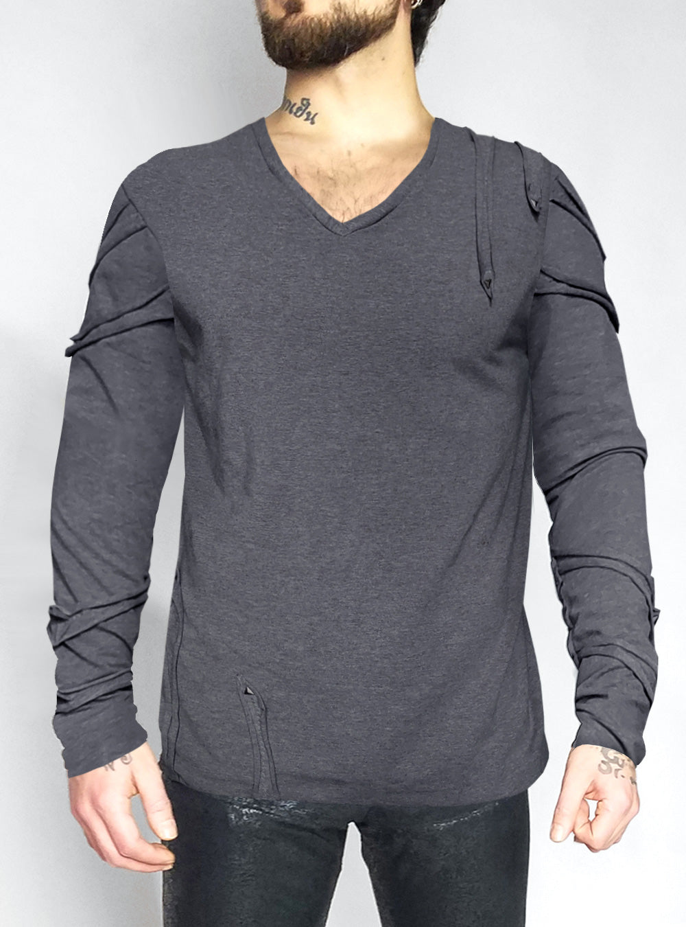 Longsleeve-cyberpunk-men-heather-dark-grey | HybridPunkBerlin