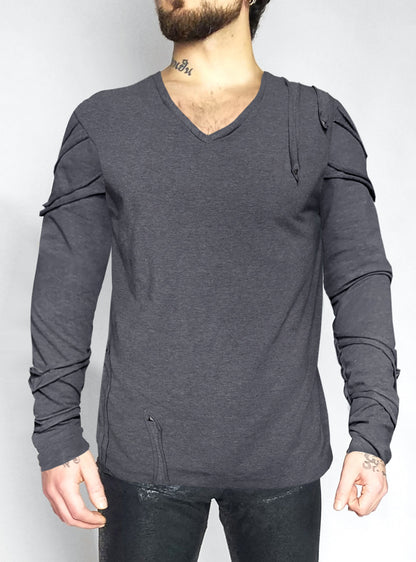 Longsleeve-cyberpunk-men-heather-dark-grey | HybridPunkBerlin