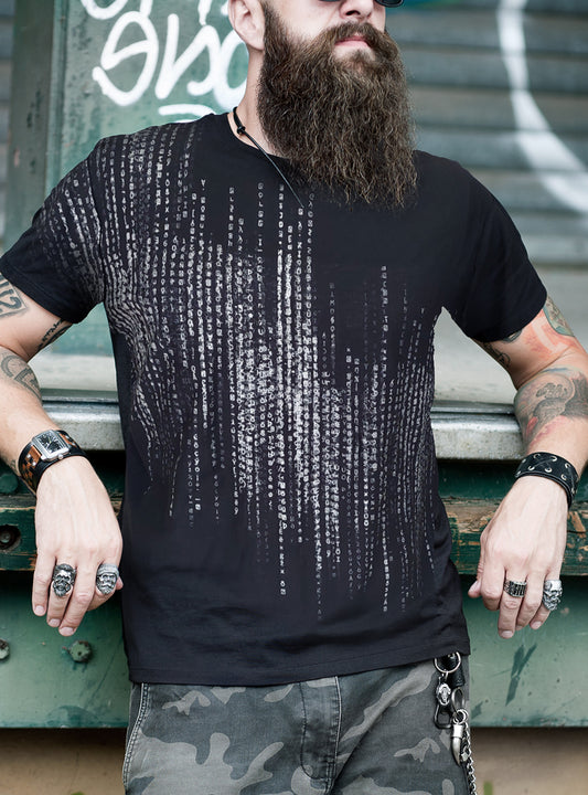 Matrix Print Shirt Guys