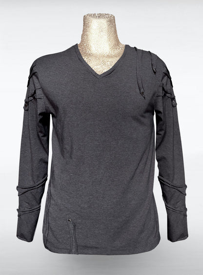 belen-longsleeve-dark-grey-men-cyberpunk-casual | HybridPunkBerlin