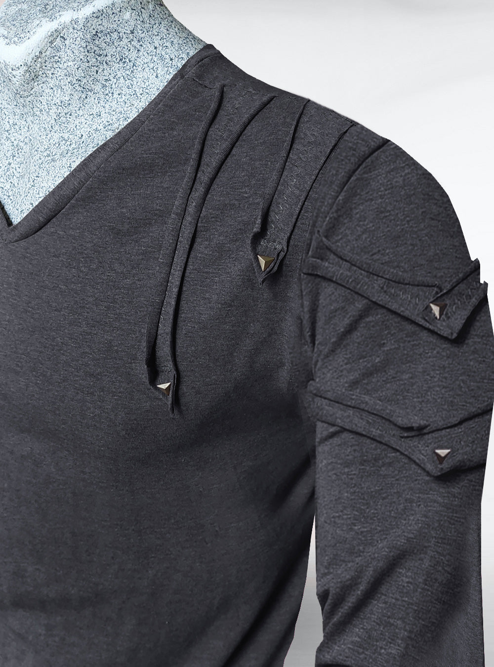 belen-longsleeve-rivets-anthracite-heather-grey-close | HybridPunkBerlin