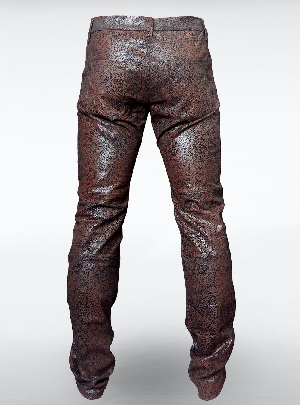 biker-pants-brown-vegan-leather-men-steampunk-back | HybridPunkBerlin