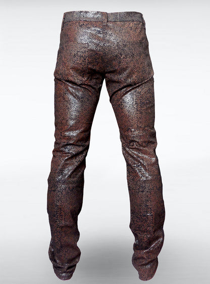 biker-pants-brown-vegan-leather-men-steampunk-back | HybridPunkBerlin