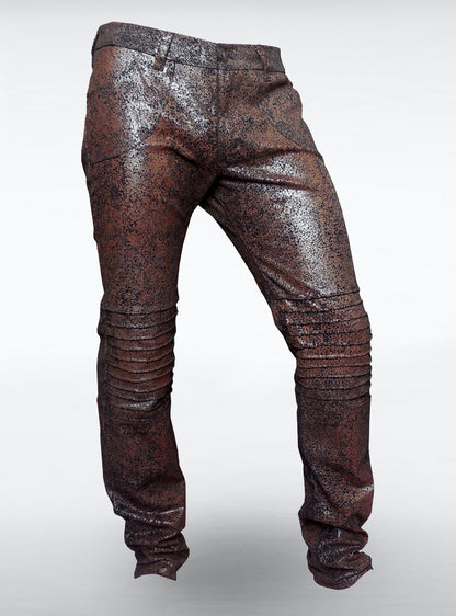 biker-skinny-brown-vegan-leather-pants-men | HybridPunkBerlin