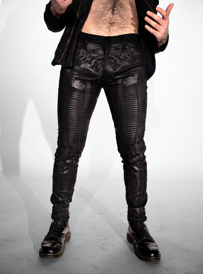 black-cyber-pants-robot-print-men | HybridPunkBerlin