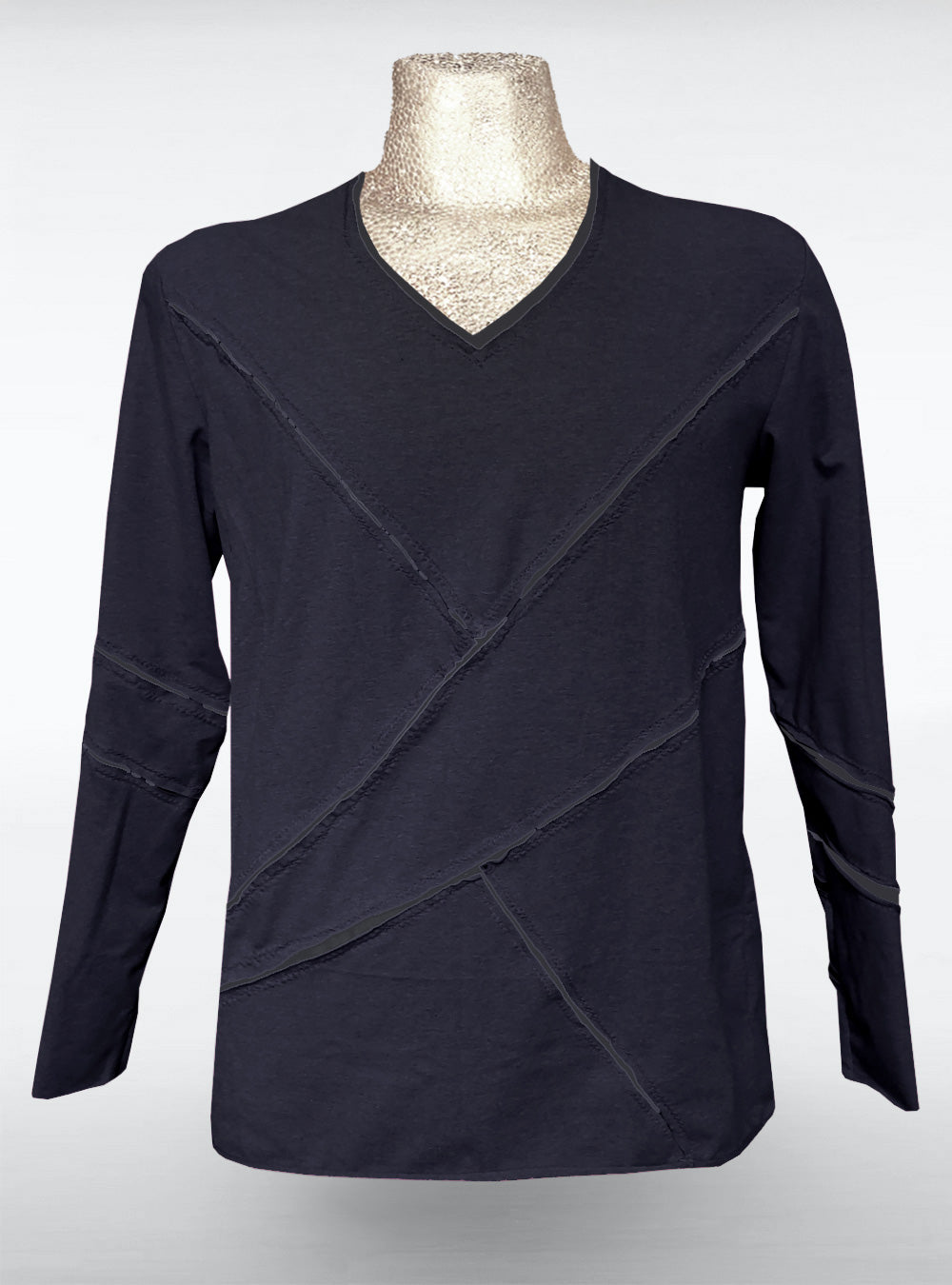 black-distressed-long-sleeved-pullover-men-gothic | HybridPunkBerlin