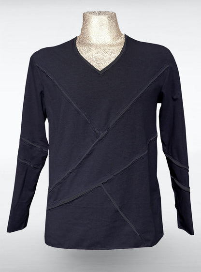 black-distressed-long-sleeved-pullover-men-gothic | HybridPunkBerlin