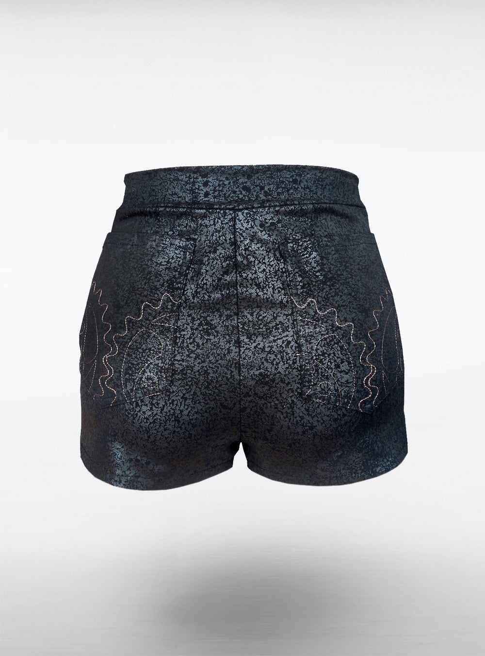 cleather-short-women-black-back-vegan-leather | HybridPunkBerlin