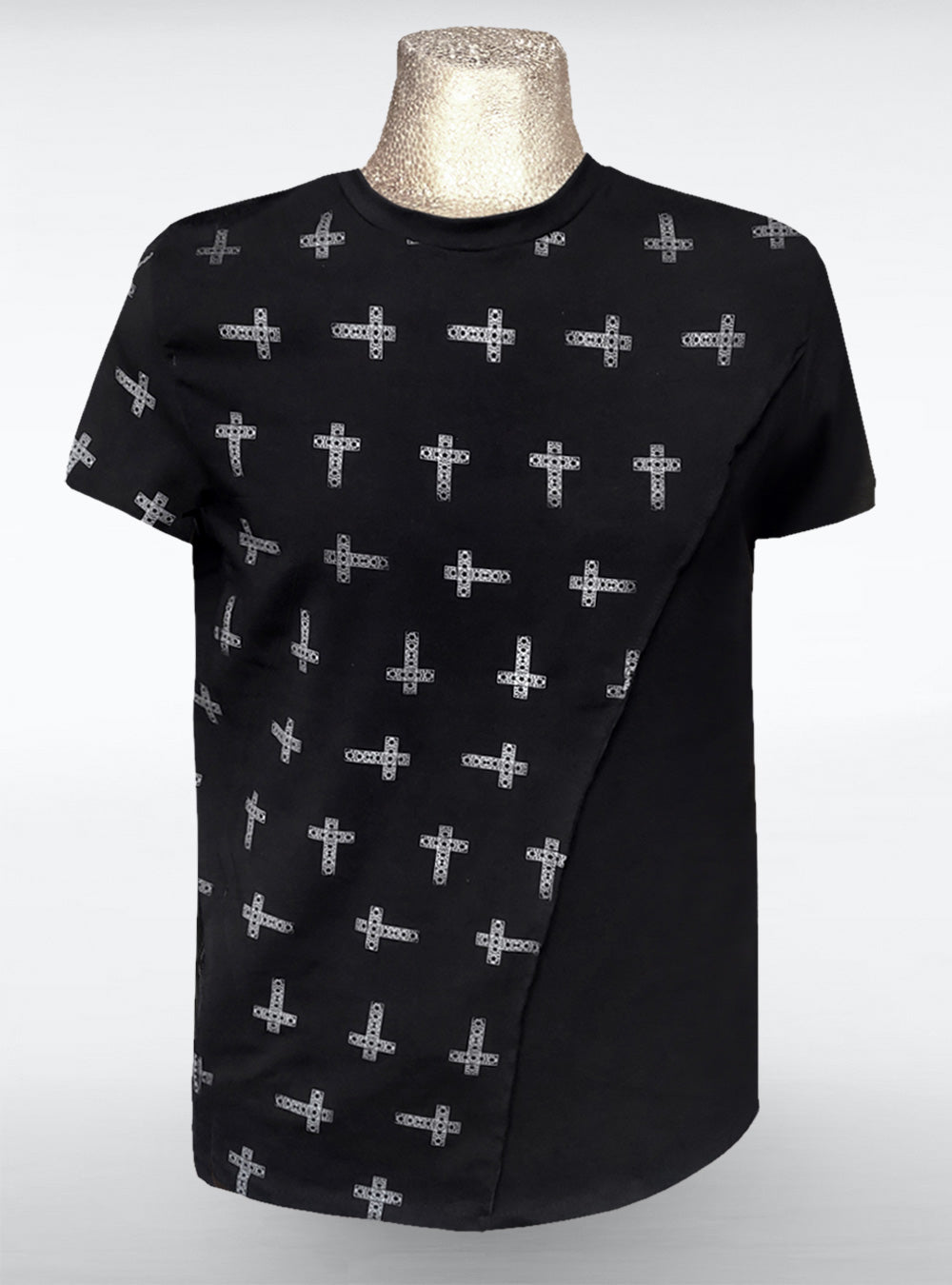 crosses-shirt-men-black-silver-front | HybridPunkBerlin