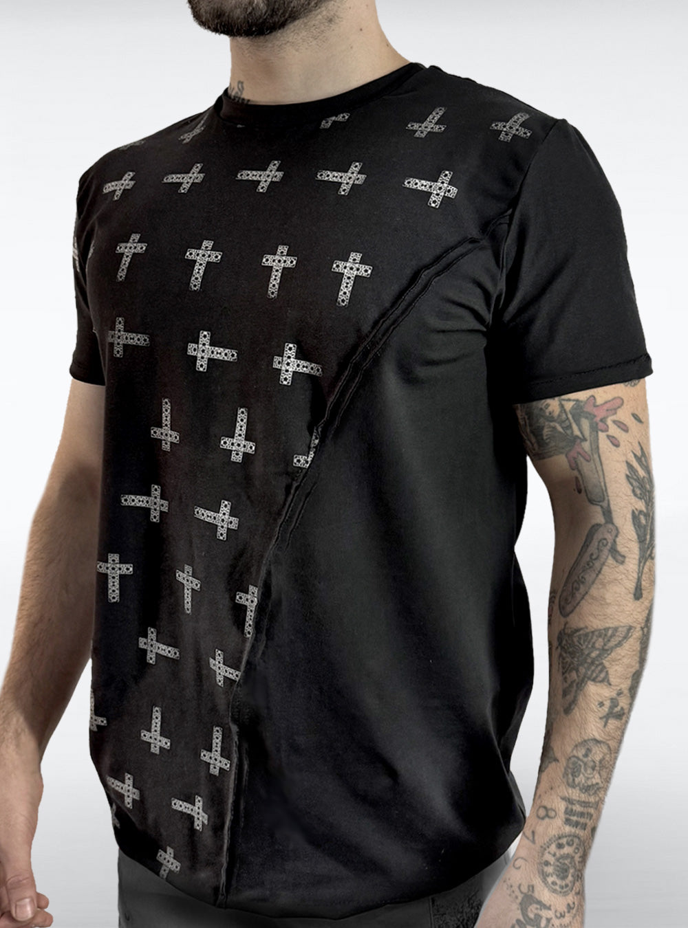 crosses-shirt-men-black-silver-gothic | HybridPunkBerlin