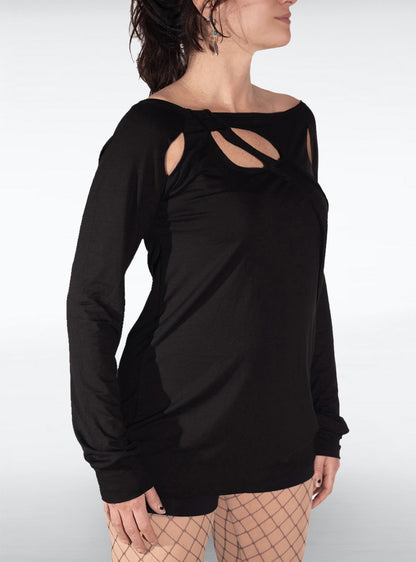 cutout-longsleeve-wide-black-girls-gothic | HybridPunkBerlin