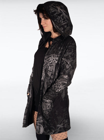 cyber-apes-hooded-jacket-women-black-cyberpunk | HybridPunkBerlin