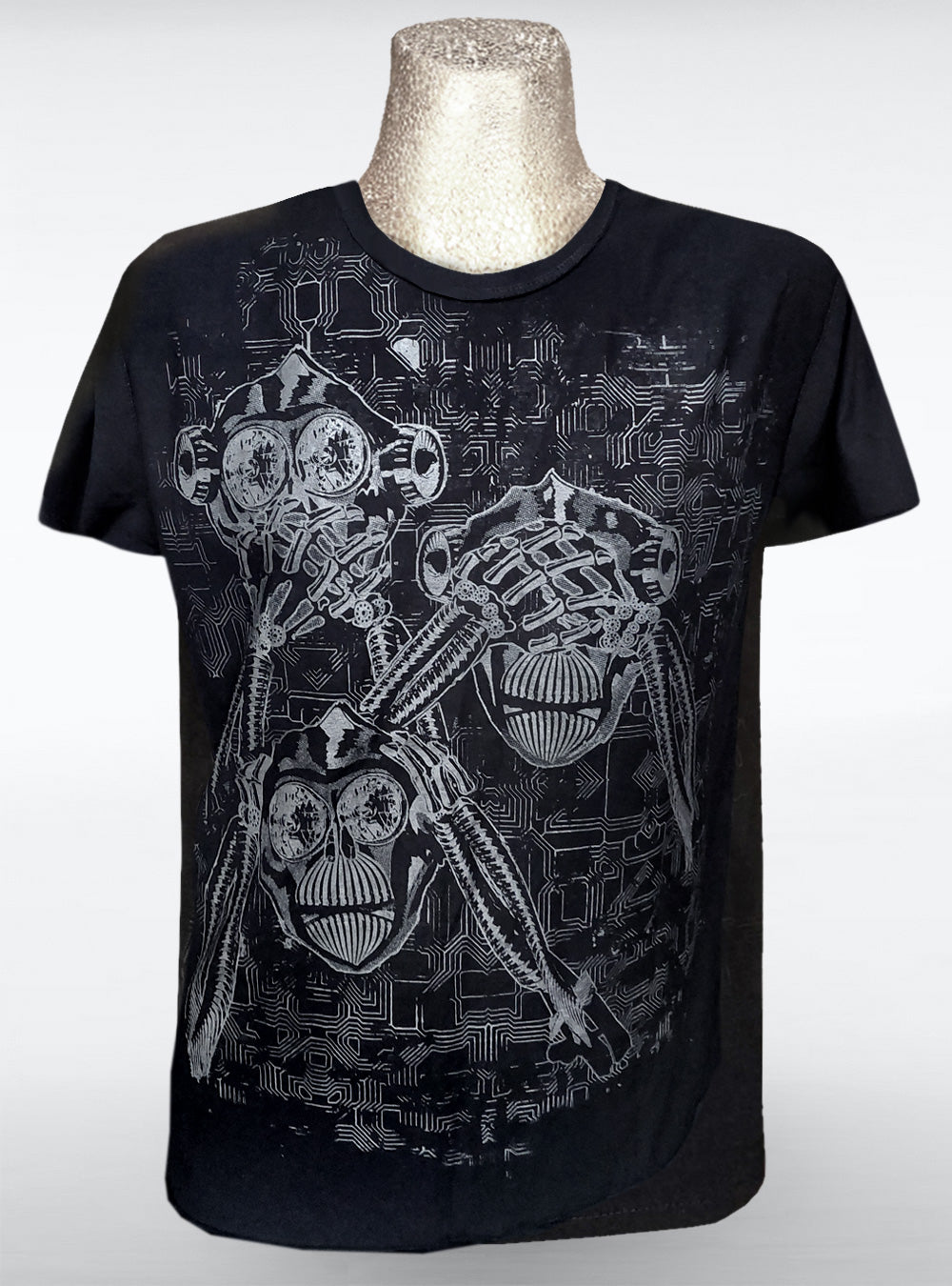 cyber-monkeys-shirt-men-silver-black-hpb | HybridPunkBerlin
