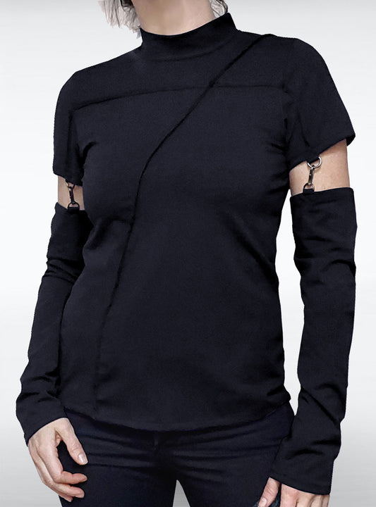 cyberpunk-longsleeve-black-women-turtleneck | HybridPunkBerlin