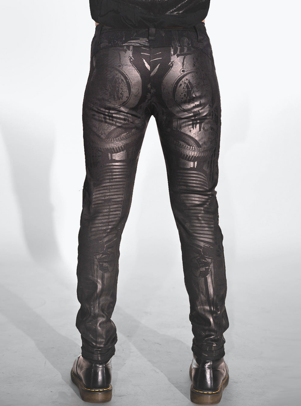 cyberpunk-pants-men-black-leather-look-wgt-back | HybridPunkBerlin