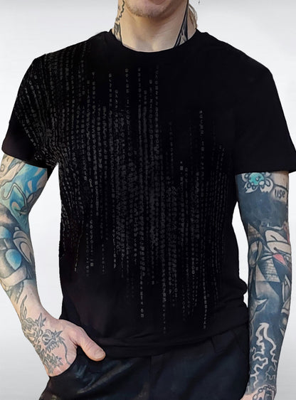 digital-rain-shirt-men-black-on-black-hpb | HybridPunkBerlin