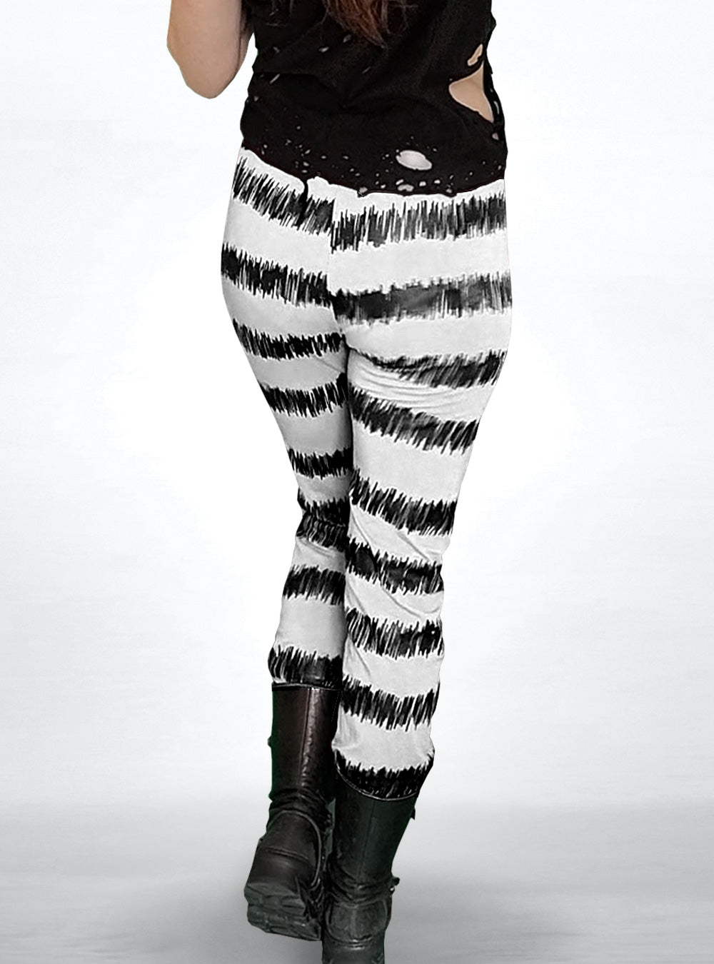 distra-pants-unisex-white-stripes-black-back | HybridPunkBerlin