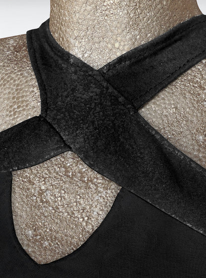 eritra-top-women-black-cleather-detail | HybridPunkBerlin