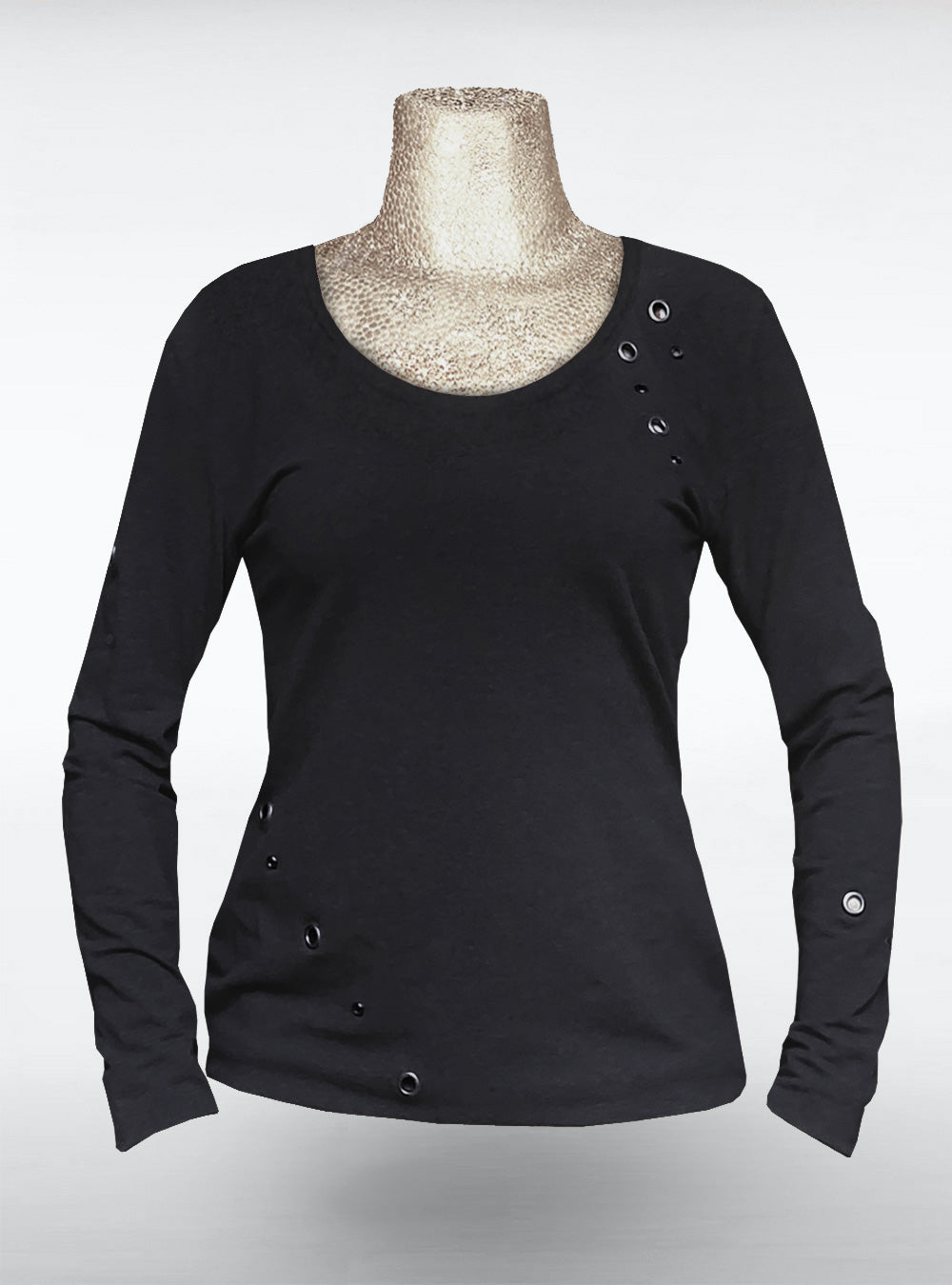 eyelets-longsleeve-black-women-gothic-winter | HybridPunkBerlin