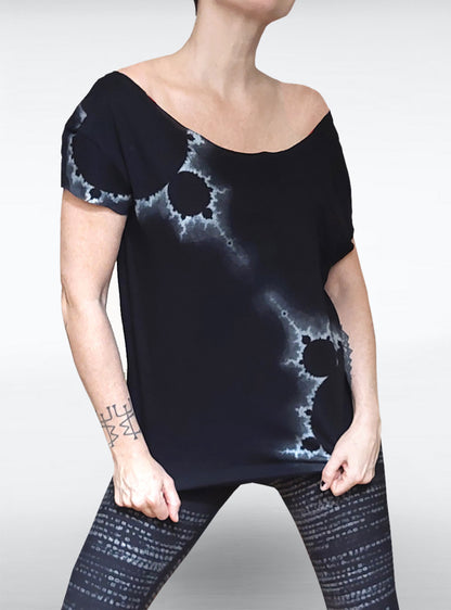 fractal-shirt-silver-black-girls-mandelbrot | HybridPunkBerlin