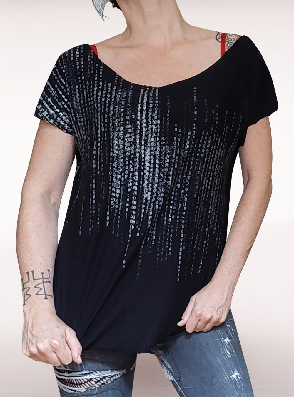 Matrix Print Shirt Girls