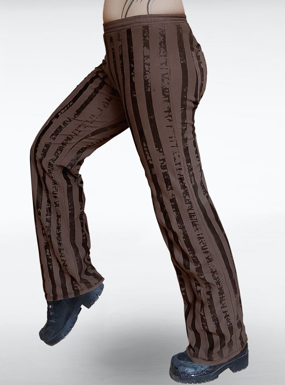 gitano-comfort-pants-steampunk-brown-striped-flared | HybridPunkBerlin