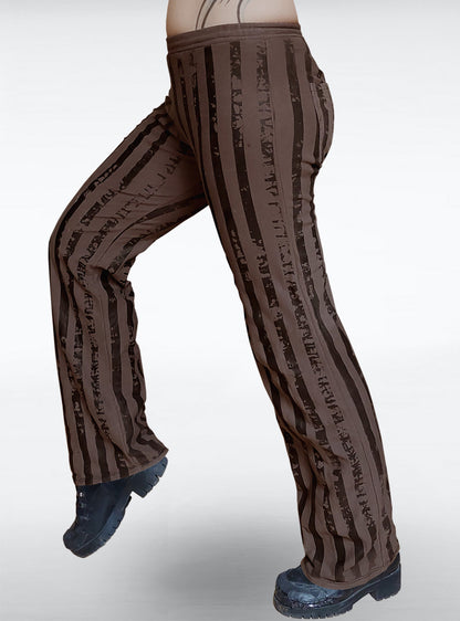 gitano-comfort-pants-steampunk-brown-striped-flared | HybridPunkBerlin