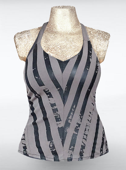 gitano-neckholder-taupe-steampunk-striped | HybridPunkBerlin