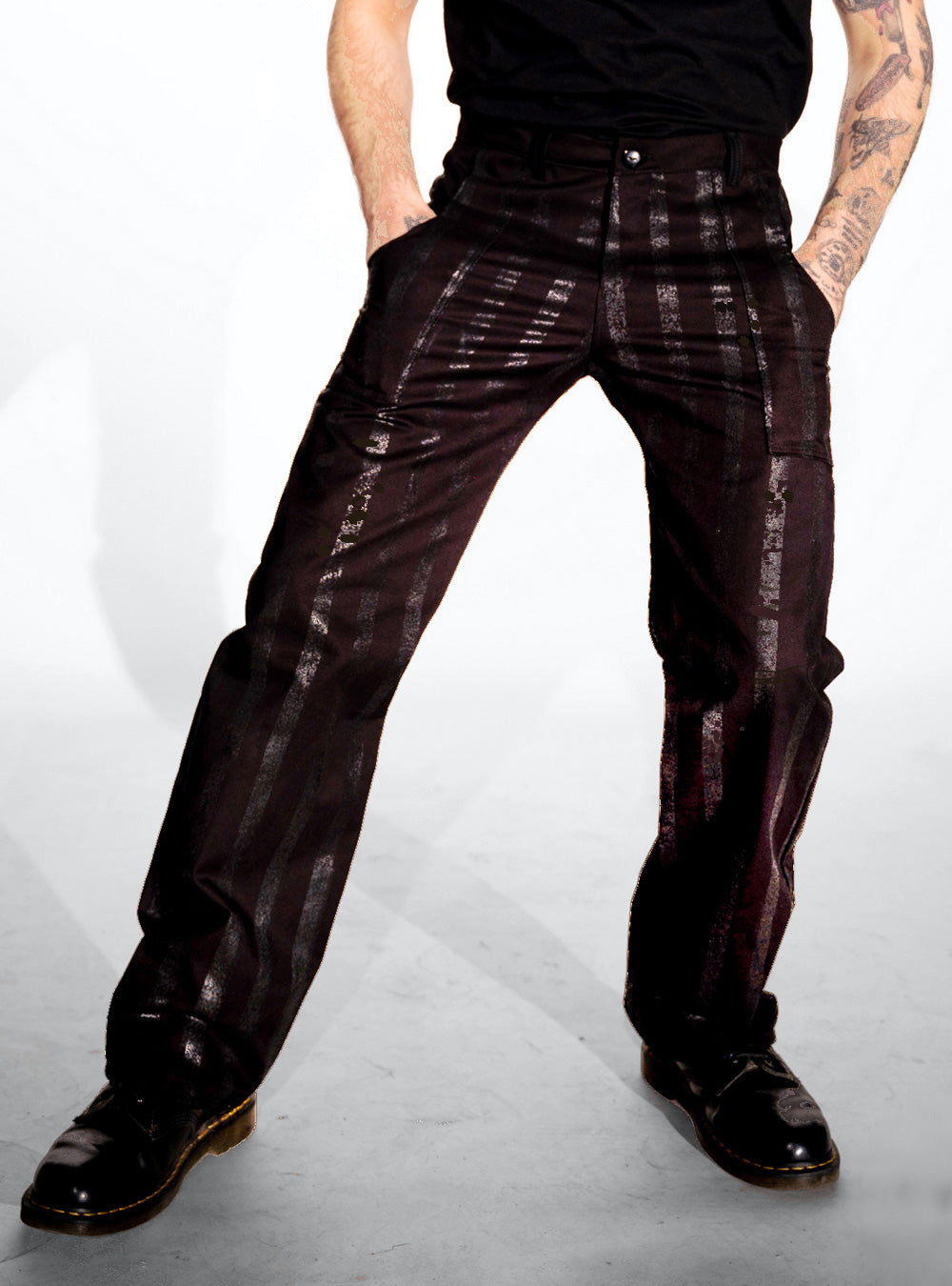 gitano-pants-black-on-black-stripes-men-elegant | HybridPunkBerlin