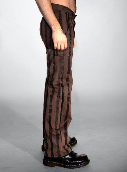 gitano-pants-brown-black-stripes-men-steampunk-side-view | HybridPunkBerlin
