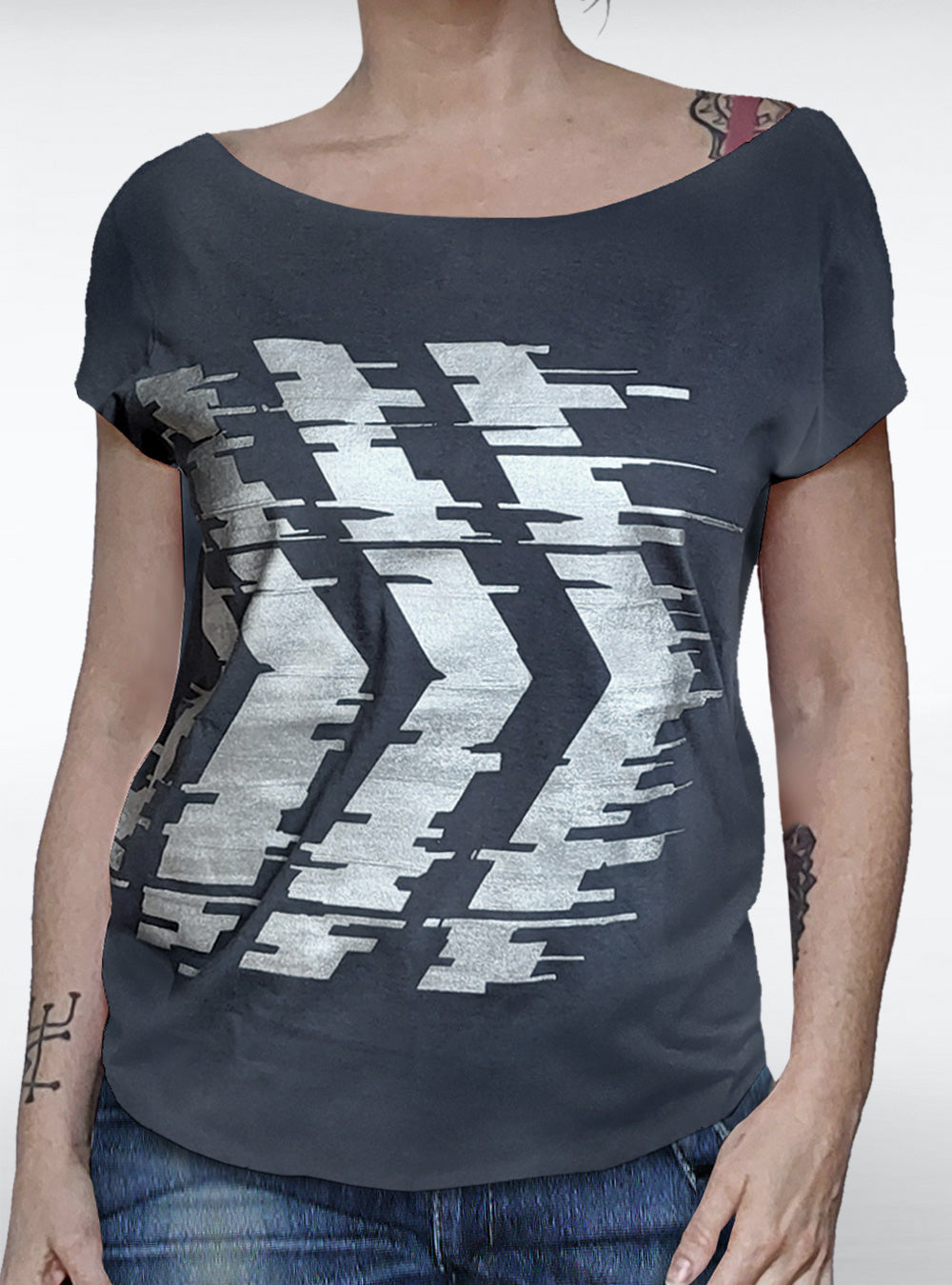 glitch-shirt-anthracite-women-cyberpunk | HybridPunkBerlin