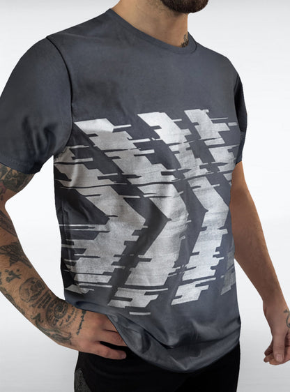 glitch-shirt-men-cyberpunk-anthracite-side | HybridPunkBerlin