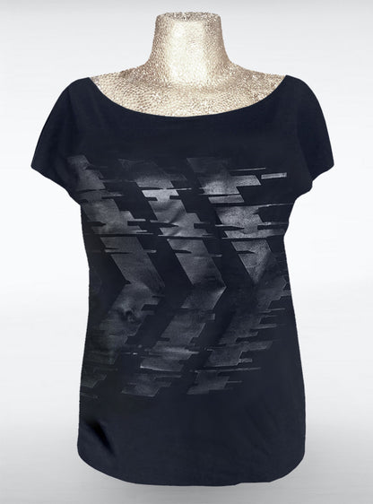glitch-shirt-women-black-on-black-print | HybridPunkBerlin