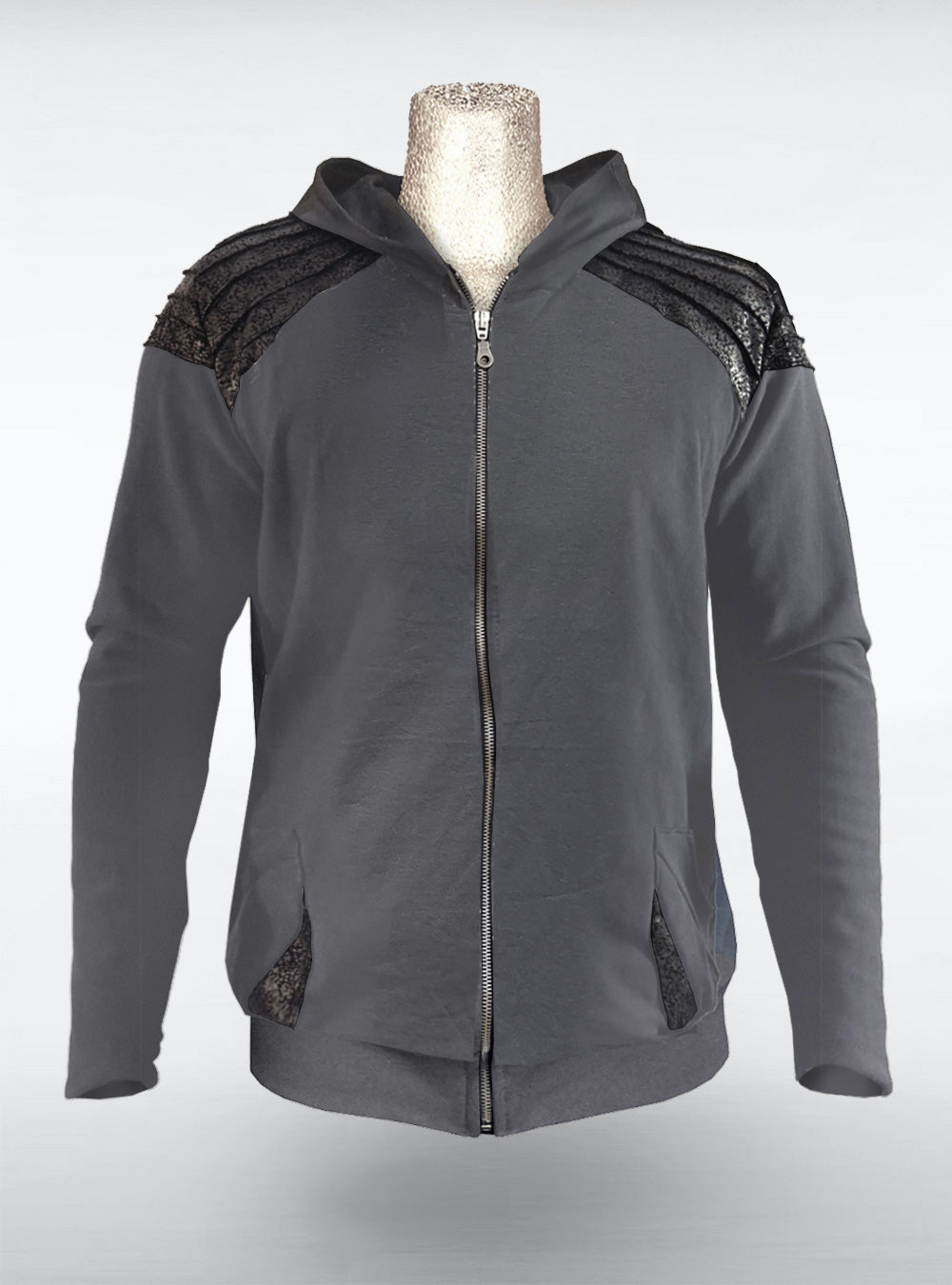 gunmetal-hoodie-jacket-men-dark-grey-cyberpunk | HybridPunkBerlin