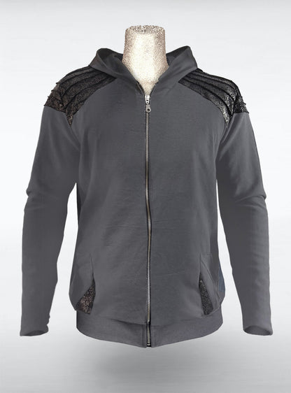 gunmetal-hoodie-jacket-men-dark-grey-cyberpunk | HybridPunkBerlin