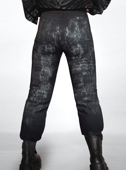 gunmetal-pants-women-black-silver-cyberpunk-straight | HybridPunkBerlin