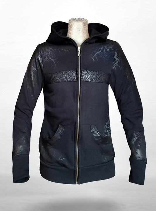 hooded-jacket-unisex-black-on-black-gothic-roots | HybridPunkBerlin