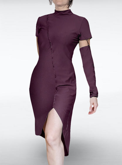 karabiner-dress-purple-long-sleeved-women | HybridPunkBerlin