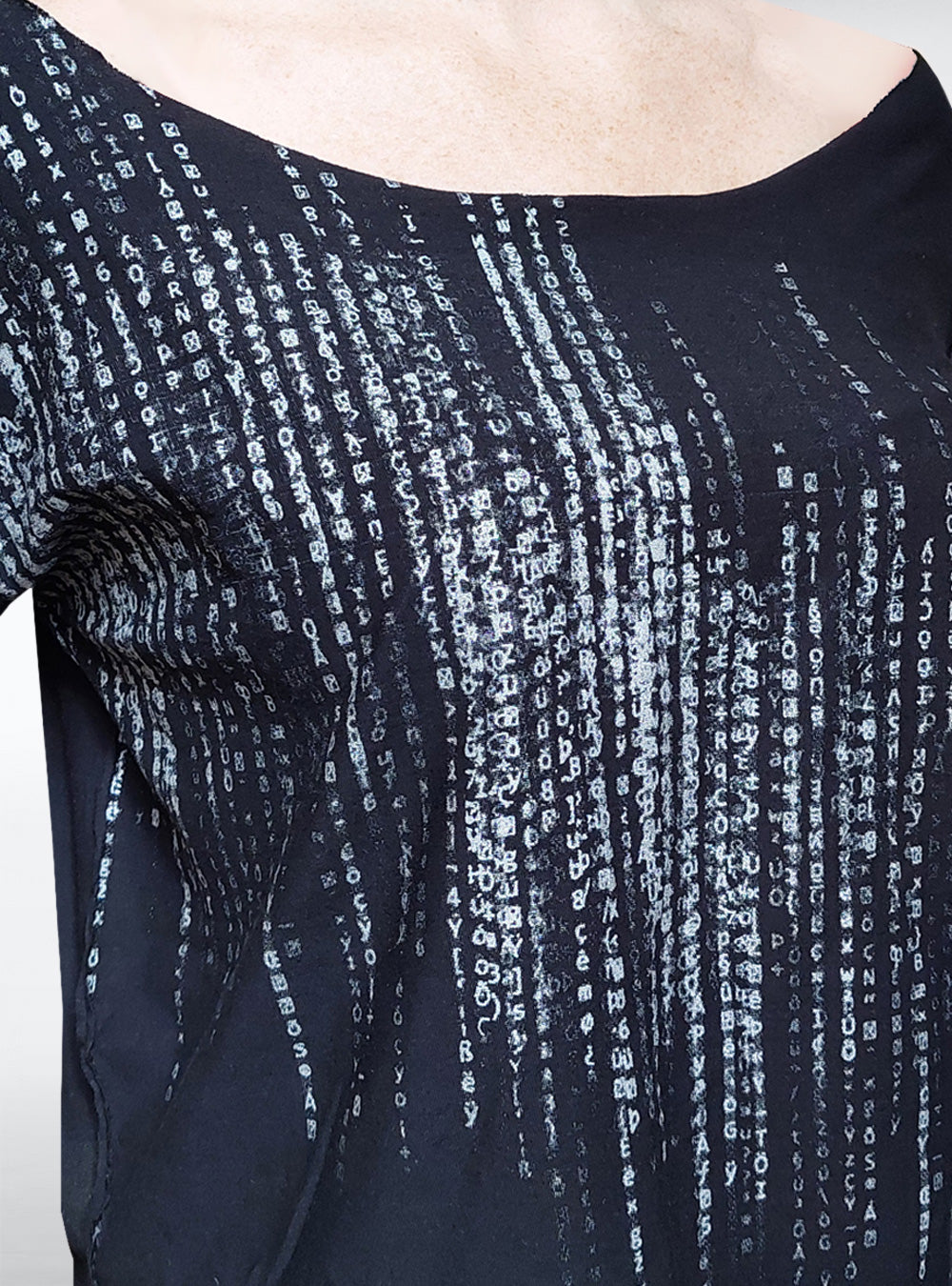 matrix-shirt-girls-black-silver-print | HybridPunkBerlin