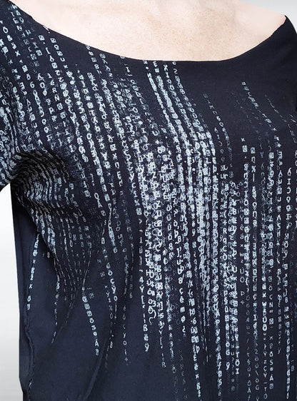 matrix-shirt-girls-black-silver-print | HybridPunkBerlin