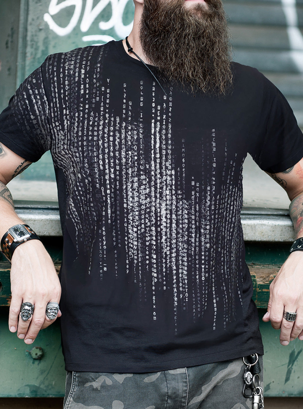 matrix-shirt-men-black-silver-cyberpunk | HybridPunkBerlin