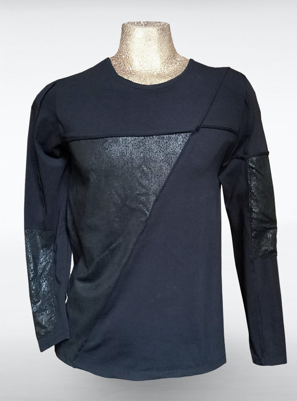 mens-longsleeve-cyberpunk-black-cleather | HybridPunkBerlin