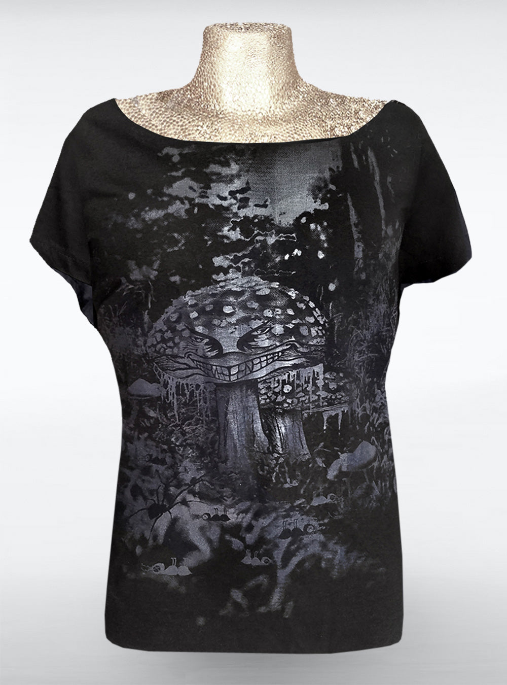 monster-mushroom-dark-nature-shirt-black | HybridPunkBerlin