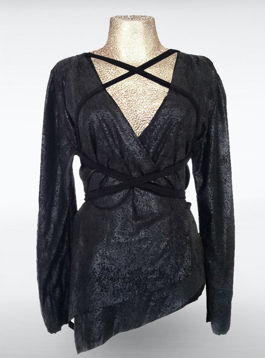 opal-top-girls-elegant-leather-blouse | HybridPunkBerlin