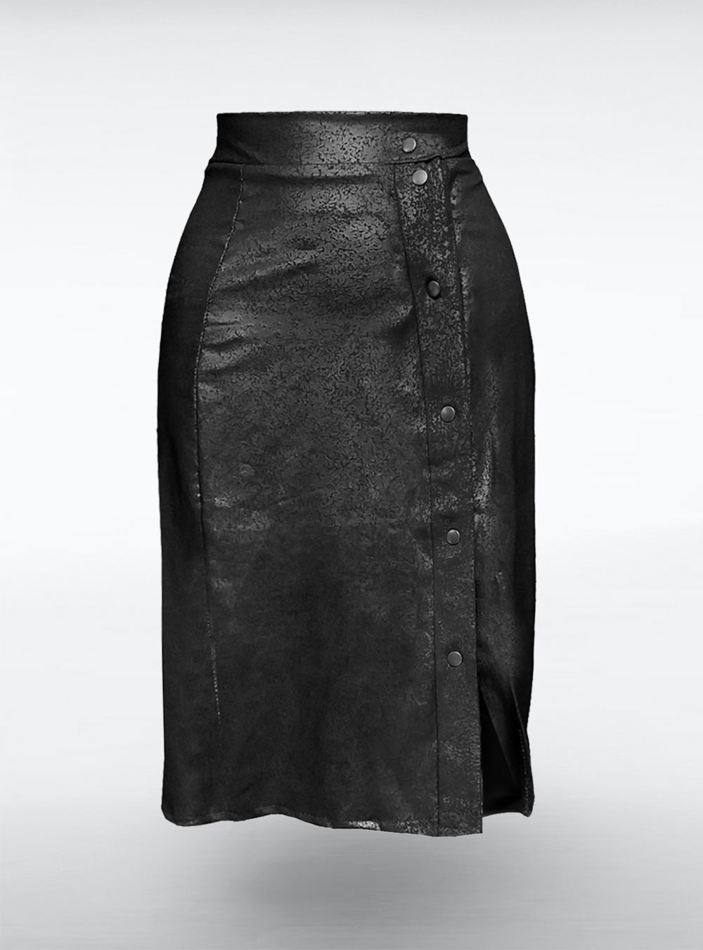 ophelia-black-skirt-vegan-leather-pencil-cut | HybridPunkBerlin