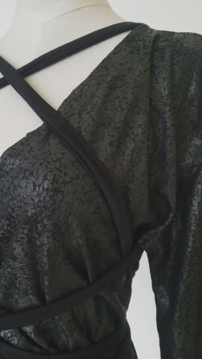 schwarze Wickelbluse elegant für Damen Video