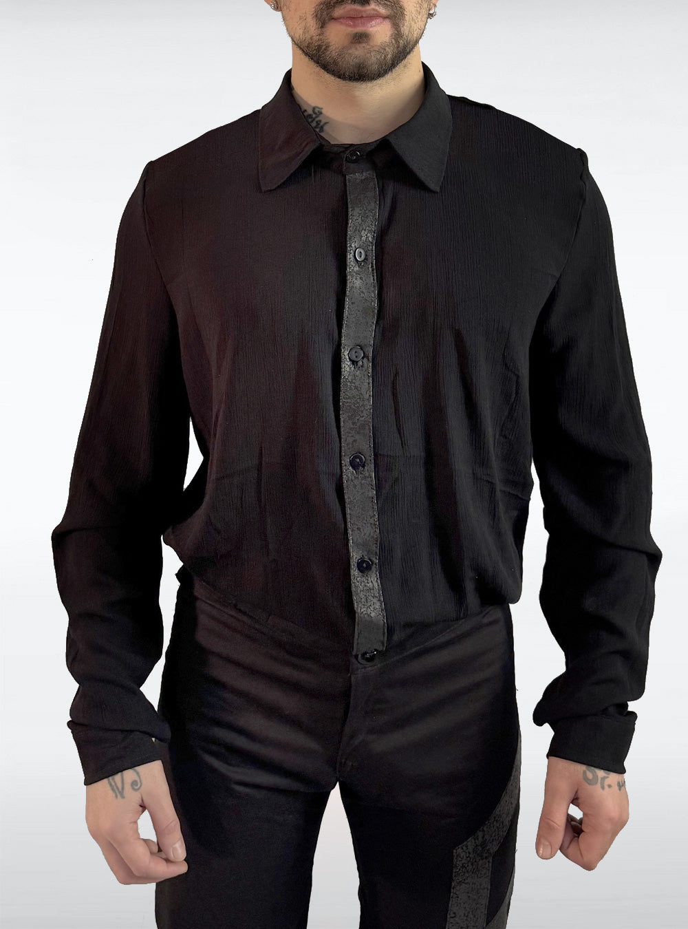 randy-buttoned-shirt-summer-goth-black-men | HybridPunkBerlin